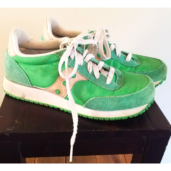 Saucony Shoes - Vintage Saucony green tennis shoes. Size USA 6 UK4 EUR 37